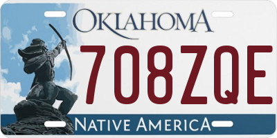 OK license plate 708ZQE