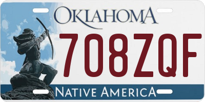 OK license plate 708ZQF