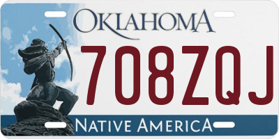 OK license plate 708ZQJ