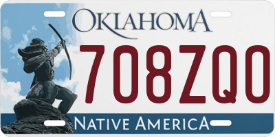 OK license plate 708ZQO