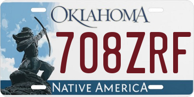 OK license plate 708ZRF