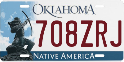 OK license plate 708ZRJ