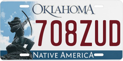 OK license plate 708ZUD