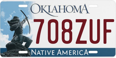 OK license plate 708ZUF