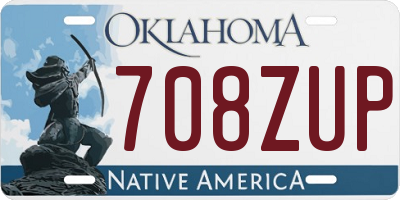 OK license plate 708ZUP