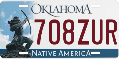 OK license plate 708ZUR