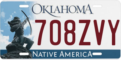OK license plate 708ZVY