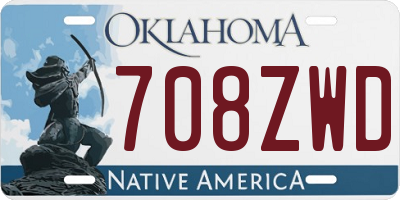 OK license plate 708ZWD