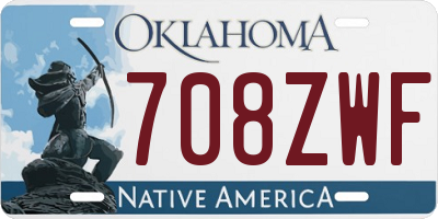 OK license plate 708ZWF