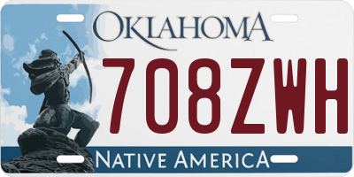 OK license plate 708ZWH