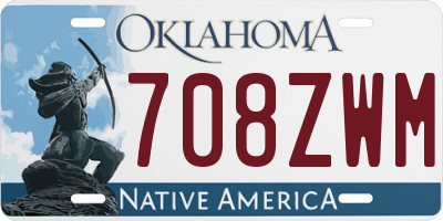 OK license plate 708ZWM