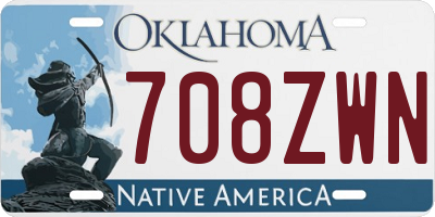 OK license plate 708ZWN