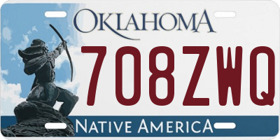 OK license plate 708ZWQ