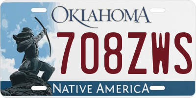 OK license plate 708ZWS