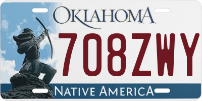 OK license plate 708ZWY