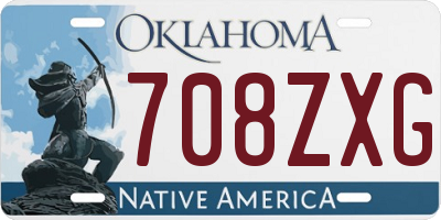 OK license plate 708ZXG
