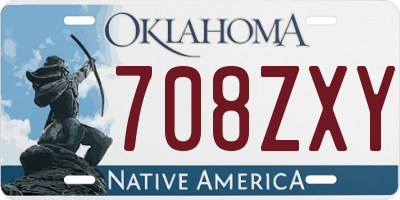 OK license plate 708ZXY