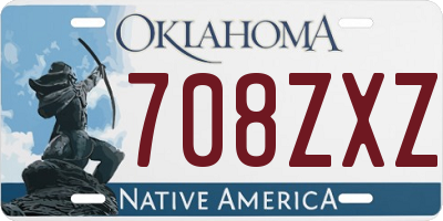 OK license plate 708ZXZ