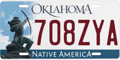 OK license plate 708ZYA