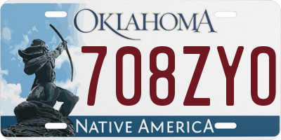 OK license plate 708ZYO