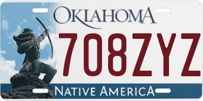 OK license plate 708ZYZ