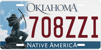 OK license plate 708ZZI