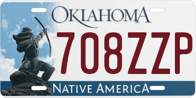 OK license plate 708ZZP