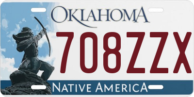 OK license plate 708ZZX