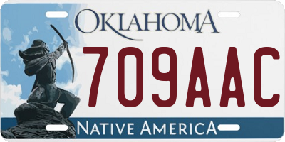 OK license plate 709AAC