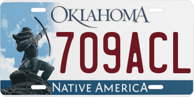 OK license plate 709ACL