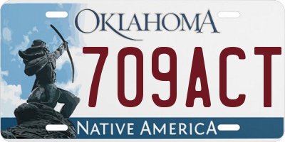 OK license plate 709ACT