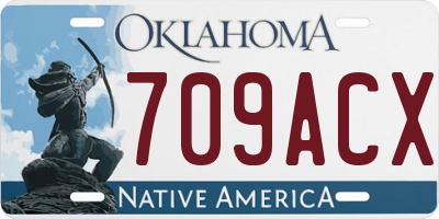 OK license plate 709ACX