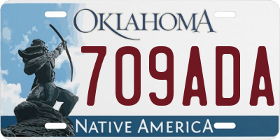 OK license plate 709ADA