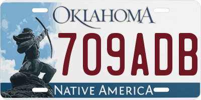 OK license plate 709ADB
