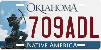 OK license plate 709ADL
