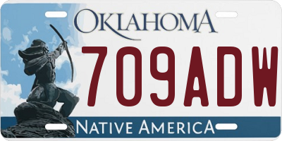 OK license plate 709ADW