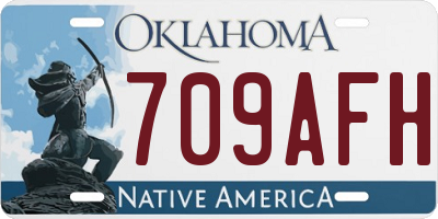 OK license plate 709AFH