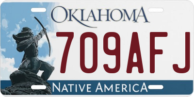 OK license plate 709AFJ
