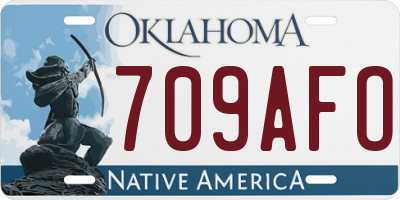 OK license plate 709AFO