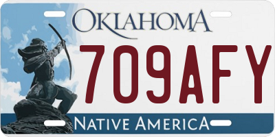 OK license plate 709AFY