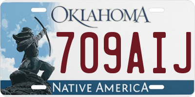 OK license plate 709AIJ