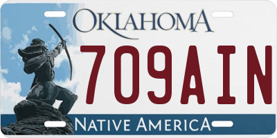OK license plate 709AIN