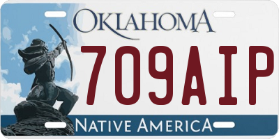 OK license plate 709AIP