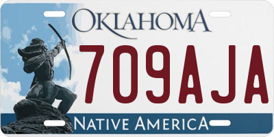 OK license plate 709AJA