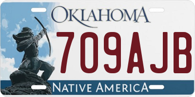 OK license plate 709AJB