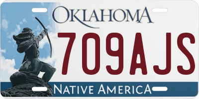 OK license plate 709AJS