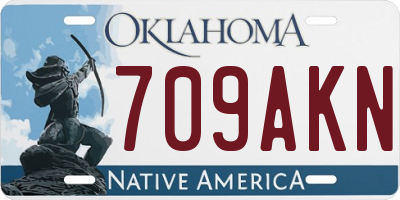 OK license plate 709AKN