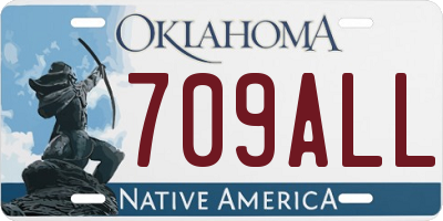 OK license plate 709ALL