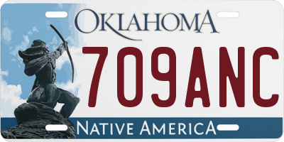 OK license plate 709ANC
