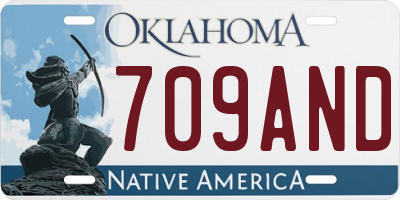 OK license plate 709AND